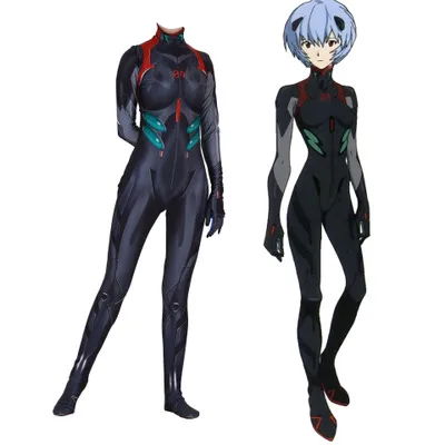 Аниме EVA NEON GENESIS EVANGELION Ayanami Rei Plugsuit Косплей Костюм Zentai боди костюм комбинезоны на