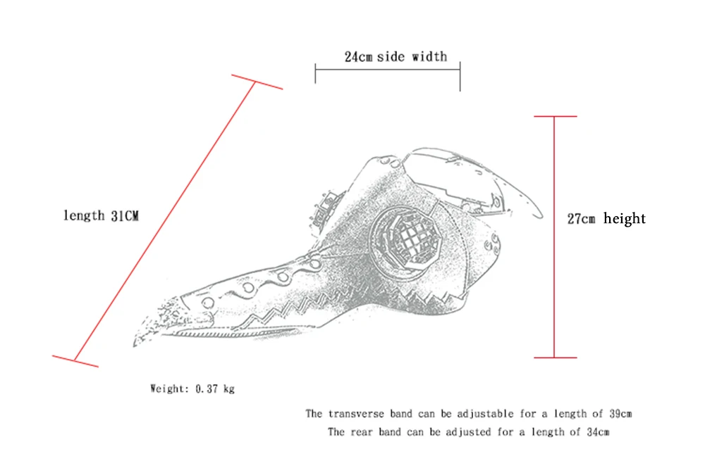 Панк чума маска доктора Готический длинный нос клюв кожа Маска Костюм птицы маска Хэллоуин костюм реквизит