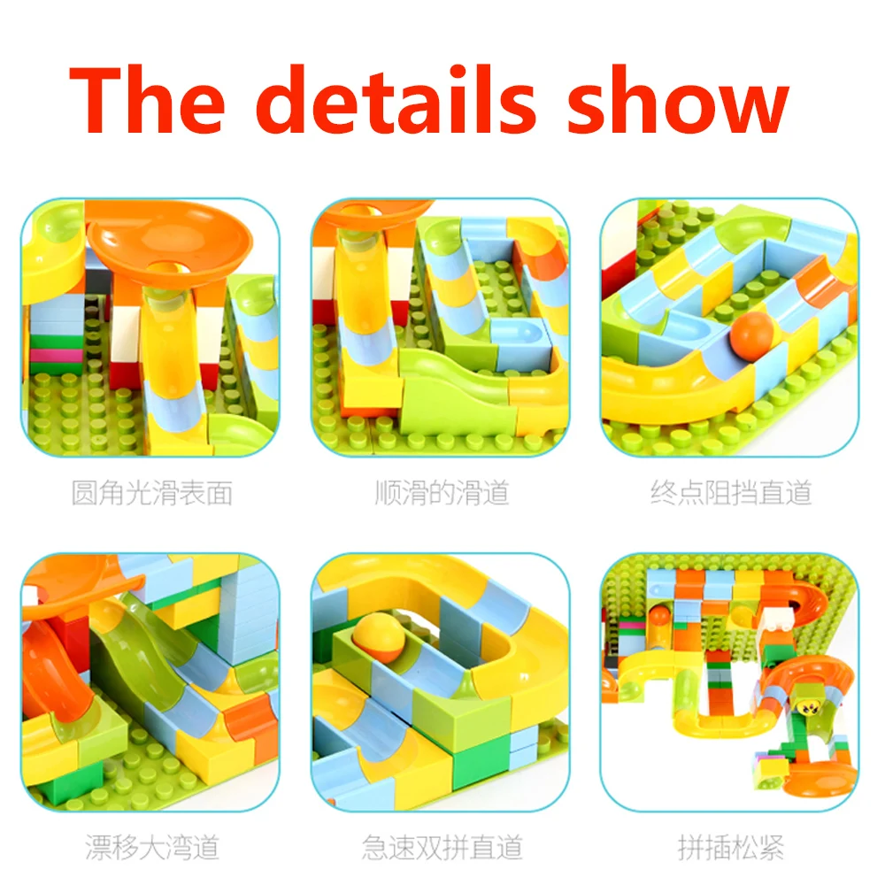 

toys for children Compatible legoings para menino Marble Race Run Maze Ball 61pcs blocks decool Kid educational Gift hobby Buil