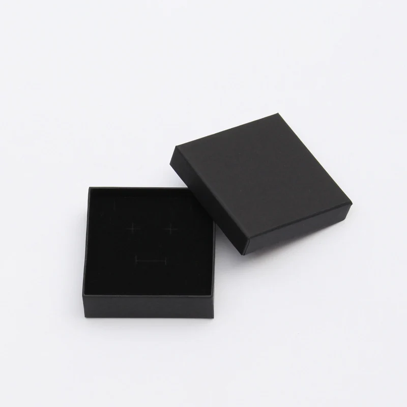 Caja de joyería de Papel con almohadilla de esponja, organizador de joyería de papel negro para pendientes, collar, pulsera, caja de regalo de exhibición, 12 Uds. - AliExpress Hogar y jardín