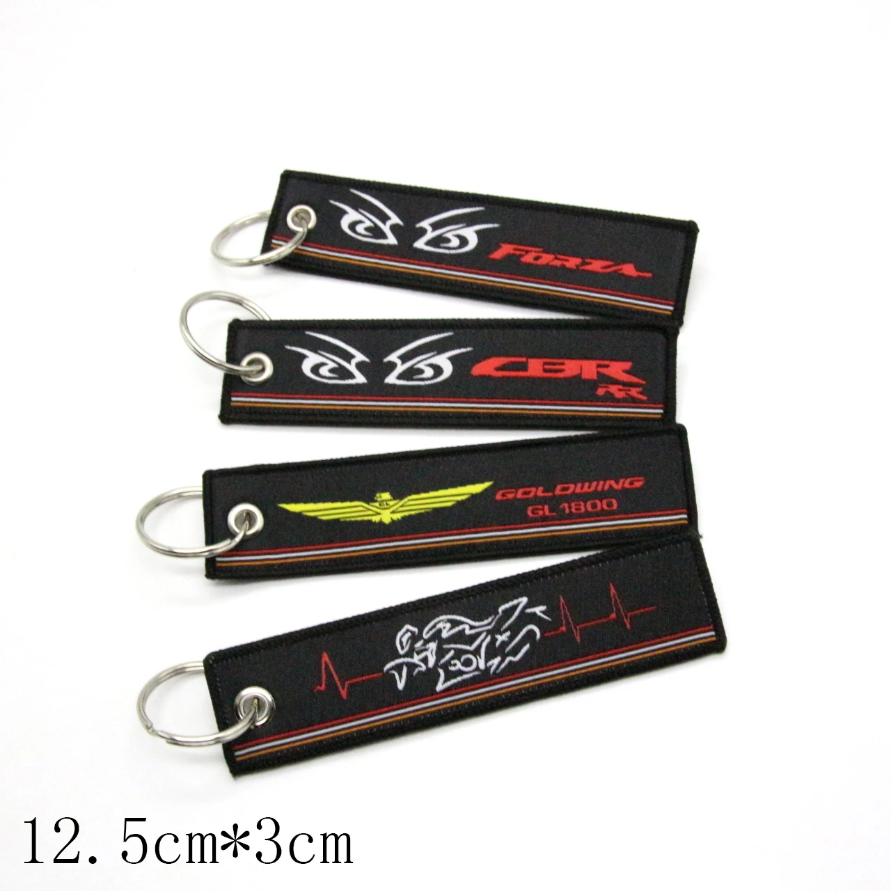 

NEW Motorcycle Embroidery Strap Key Ring Keyring For Honda FORZA CBR RR GOLDWING GL1800 Key Chain with backpack hanging chain