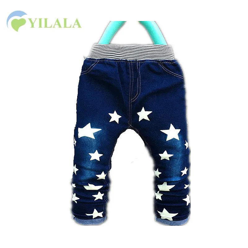 2019 New Fashion Children Jeans Straight Star Print Kids Boy Pants