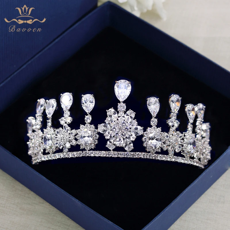 

High-end Royal Queen Bridal Full Zircon Wedding Hair Accessories for Brides Silver Brides Tiaras Crowns Evening Hair Jewelry