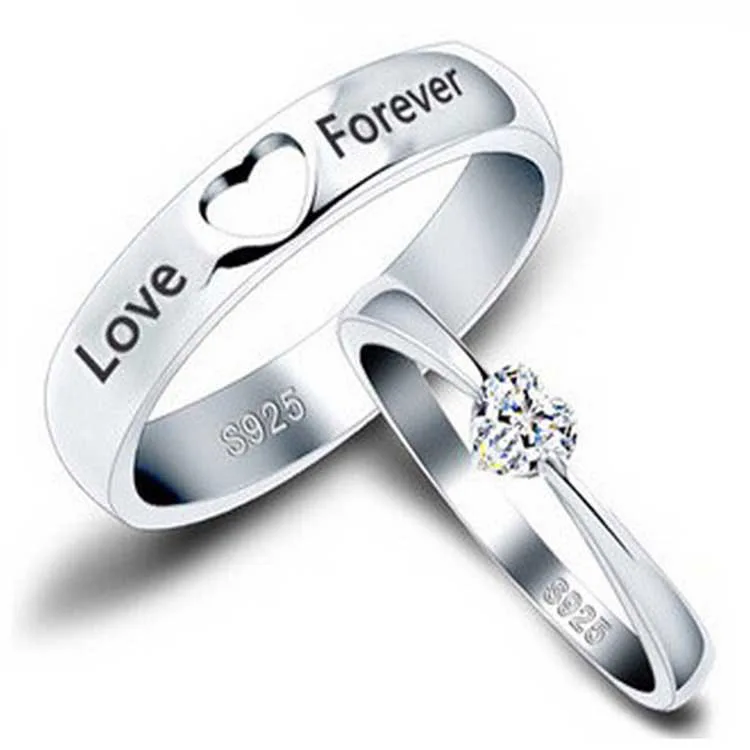 

STR108 simple love linked wedding creative pair rings