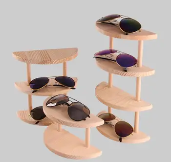 

Semi-circular Wooden Sunglasses Display Stand Eyeglasses Showing Rack Jewelry Holder Bracelet Tray Stand Watch Shelf free shippi