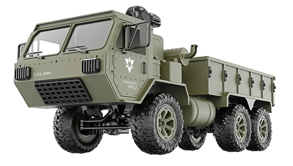 

RC Trucks Remote Control Toys Six-drive military card metal DIY modified model car 2.4G ABS/alloy army green kids children toy