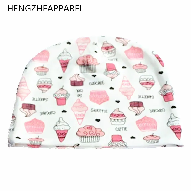 2017 new cotton one side print xx panda straberry shark bear egg cartoon infant baby hats boys girls beanies children kids caps