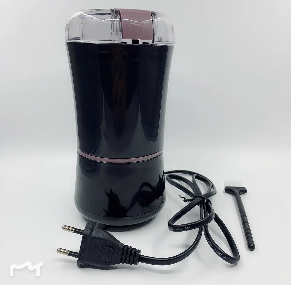Электрическая кофемолка с вилкой европейского стандарта 400 Вт, измельчитель с ароматом бобов, лезвие из нержавеющей стали
