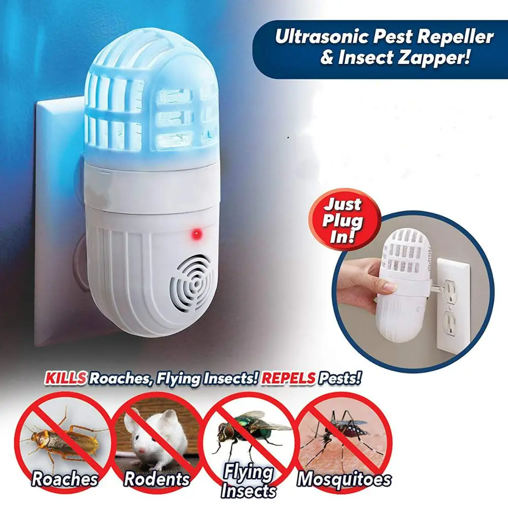 

New Electronic Atomic Bug Zapper Anti Mosquito Insect Repeller Rat Mouse Cockroach Bat Fly Pest Reject Repellent EU/US Plug