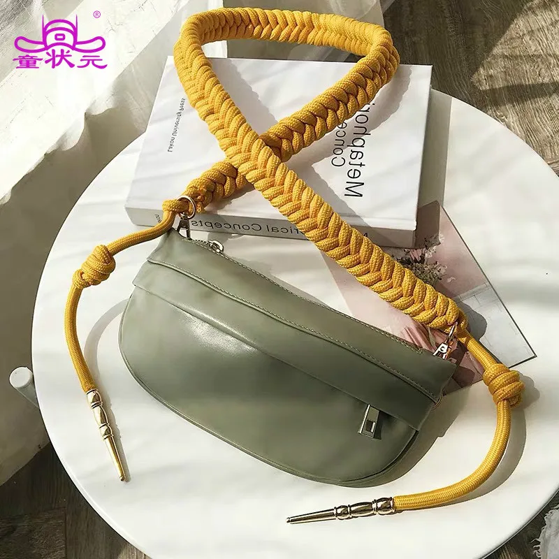 

2019 The New Luxury Brand Designed Women's Crossbody Belt Bags Female Solid Nerka Chest Bag Leather Waist Bags