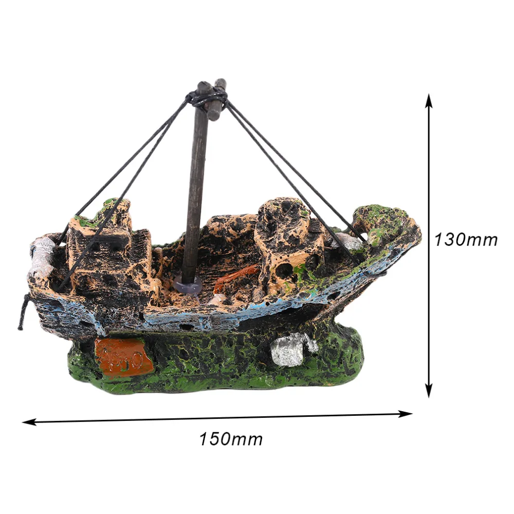 Пиратские корабли в Аквариумы декорация ландшафт для аквариума, аквариумные принадлежностей аквариум из смолы украшение в виде лодки