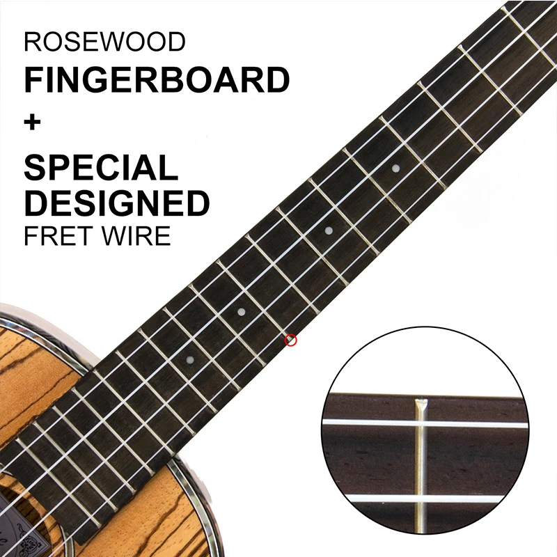 Гавайская гитара kкомре тенор для путешествий тонкий корпус 26 дюймов Zebra Ukelele Uke 18