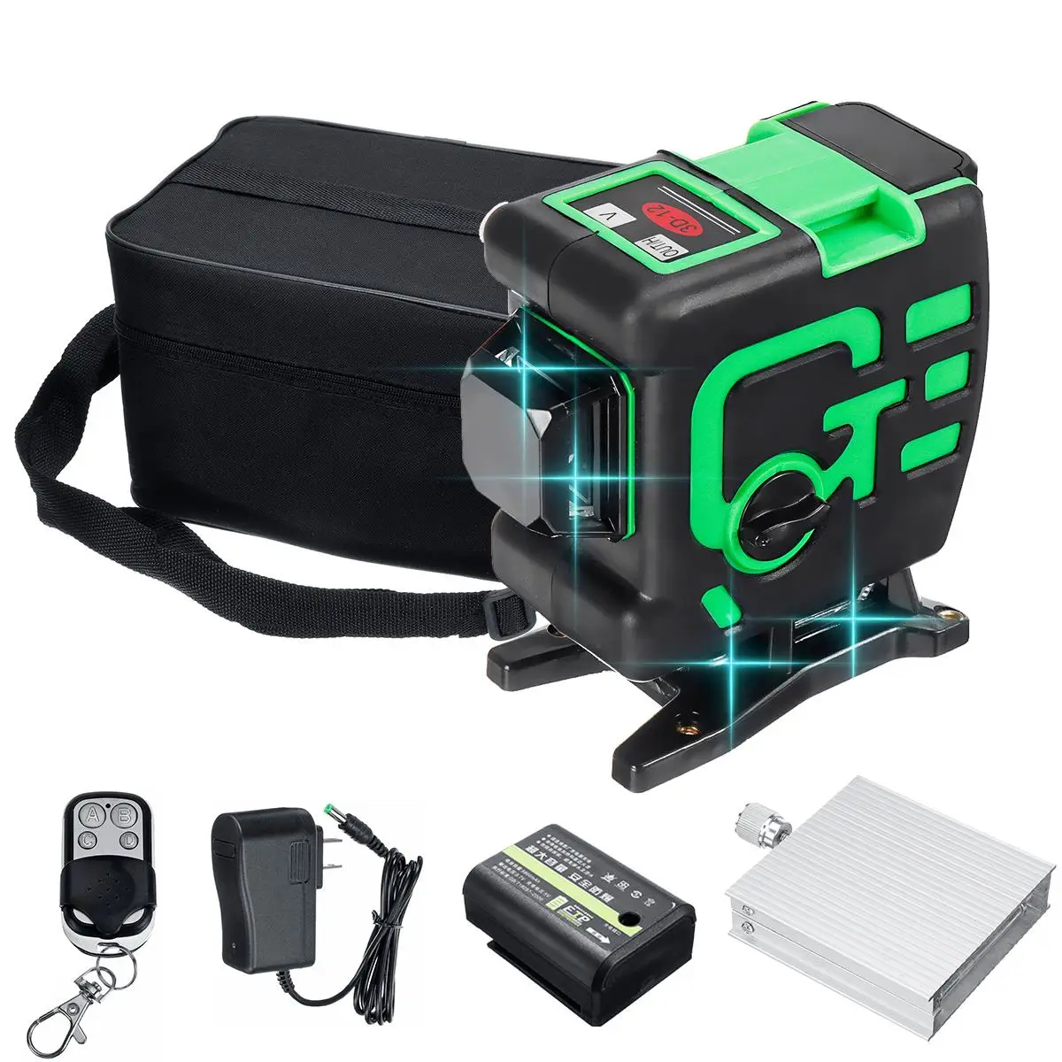 Золотой ZEAST 12 линий 3D Лазерные уровни зеленый лазер самонивелирующийся 360 градусов горизонтальный и вертикальный крест водонепроницаемый стабильность AC 110-240 В - Цвет: Золотой