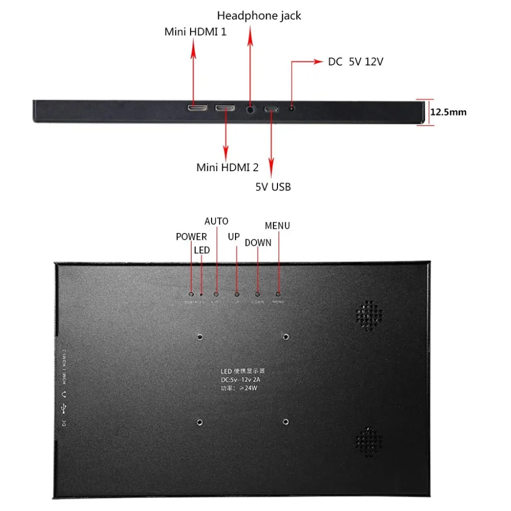 Ips портативный монитор ЖК-ПК 15," HDMI дисплей для PS3 PS4 Xbox 1080P Raspberry Pi 3B 2B Windows 7 8 10 cctv ноутбук Переключатель