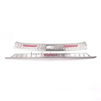 

Stainless Steel For 2019 Hyundai Santafe Rear Bumper Protector Tail Door Sill Guard Panel Decoration Cover Trims Car Accessories