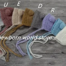 Детская шапочка; реквизит для фотосъемки новорожденных; мохеровая шапочка. Фотофон с изображением мультяшной шляпы