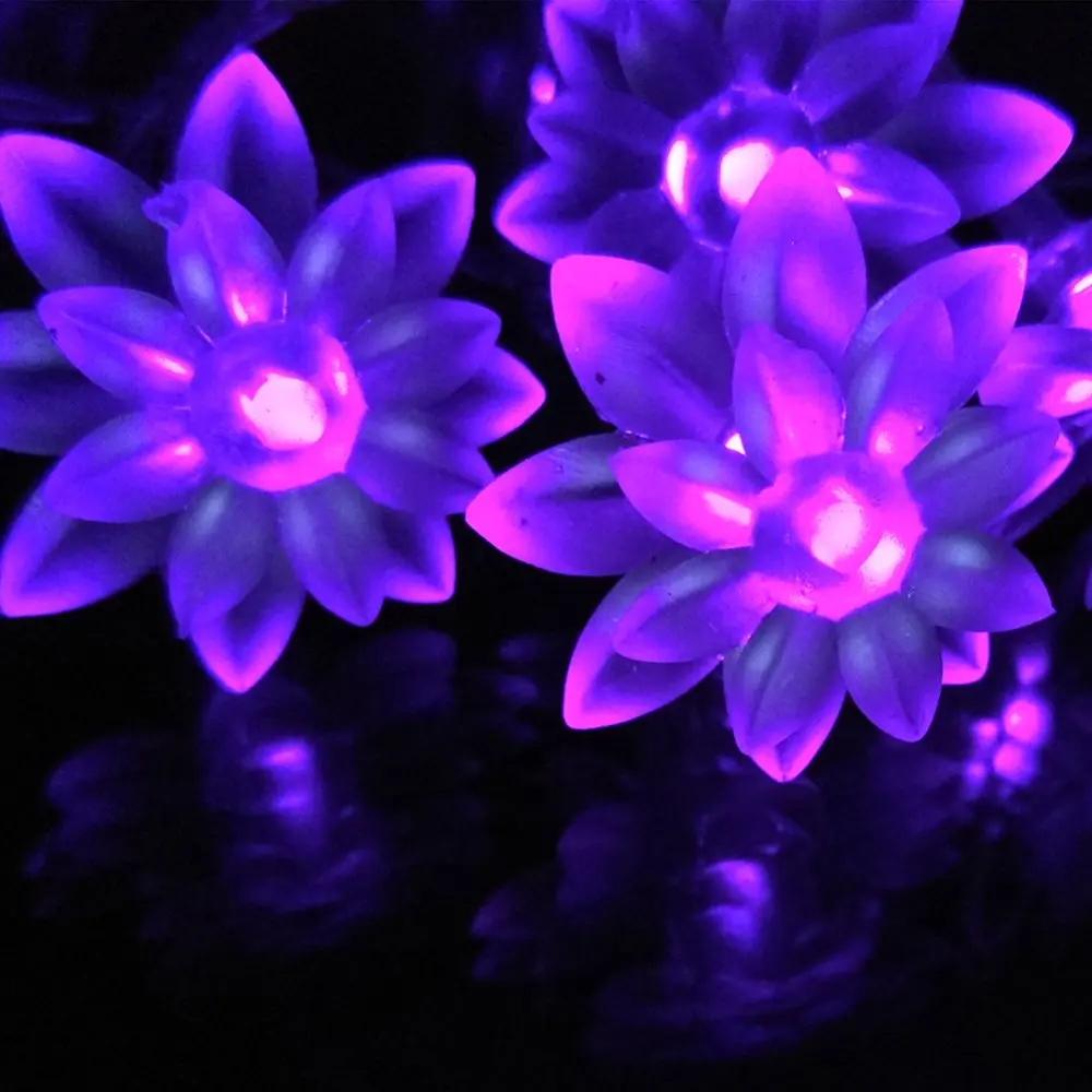 Colorful Battery Operated Flower Lights Fairy LED Light String For Outdoor Christmas Home Garland Decoration Lamps (6)