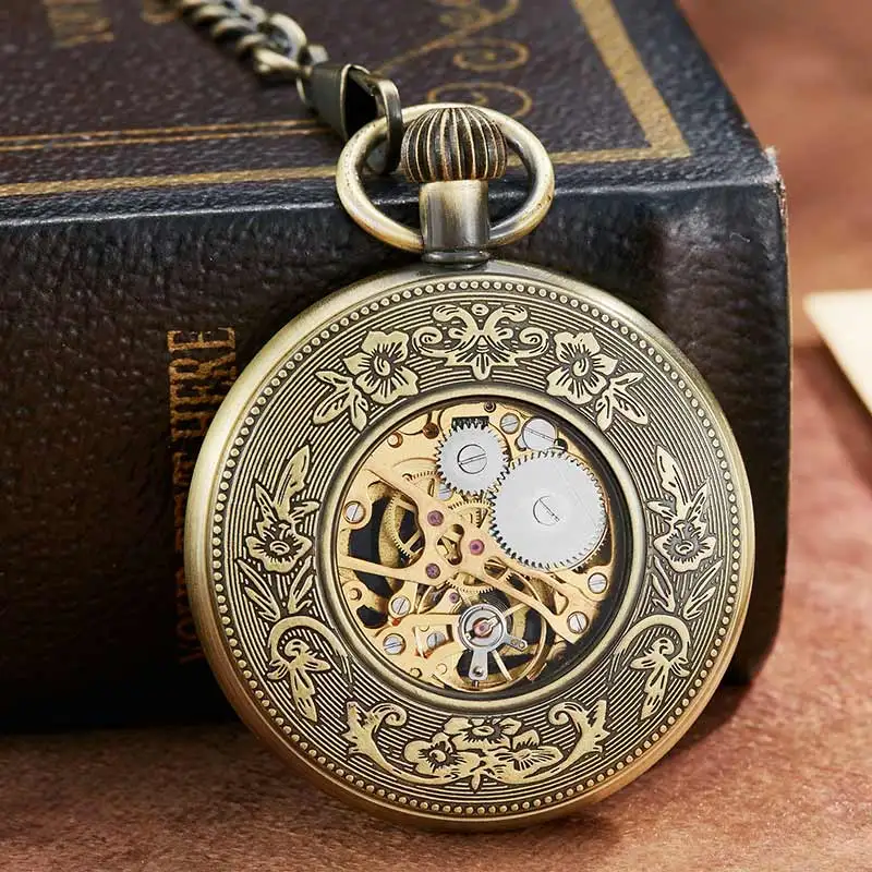 Vintge relógio de bolso mecânico numerais romanos