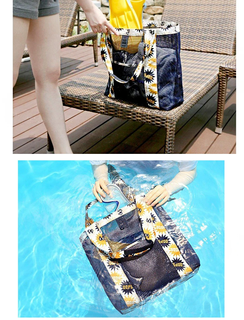 Сетка пляжная сумка, сумка для покупок yoga спортивный купальник сумка переносная сумка дамы большой емкости для хранения сумки дорожные