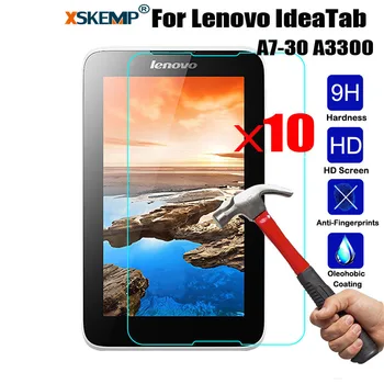 

XSKEMP 10Pcs/Lot Ultra Clear 9H Tablet Protective Film For Lenovo IdeaTab A7-30 A3300 7.0 inch Tempered Glass Screen Protector