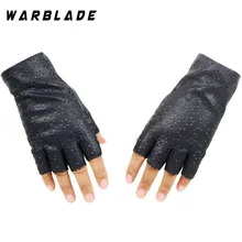 WarBLade, женские перчатки без пальцев, дышащие, мягкие, кожаные, перчатки для танцевальной вечеринки, шоу, женские, черные, половина пальцев, варежки G147 WarBLade, женские перчатки без пальцев, дышащие, мягкие, кожаные, перчатки для танцевальной вечеринки, шоу, женские, черные, половина пальцев, варежки G147