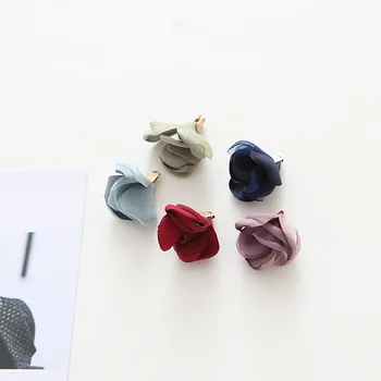 

50pcs Vintage Burned Eage satin Hair Flowers For Children Accessories Artificial Fabric Flowers For Headbands