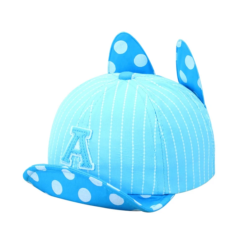 Rabbit Dot Baby Caps With Ears Cute Letter Baby Baseball Caps Boys Girls Sun Caps Striped Fashion Toddler Hat Baby Boys Clothing (1)