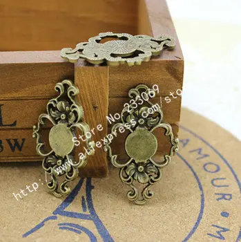 

15pcs/lot Antique bronze Cabochon Pendant Settings Jewelry Pendant Blanks 10mm Fit Jewelry Making T0034