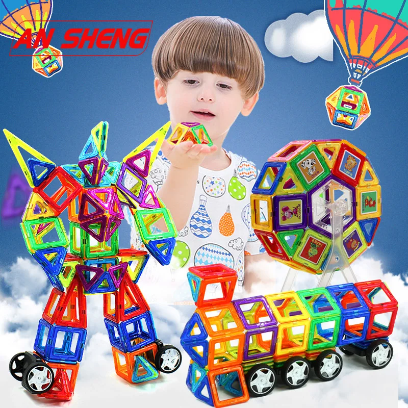 

120-152pcs Big Magnetic Designer Construction Set Plastic Constructor Magnetic Toy Educational Toys For Kids Christmas Gift