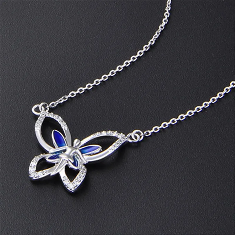 

luxury butterfly high polish as a mirror 925 silver necklace, China silver jewelry supplier