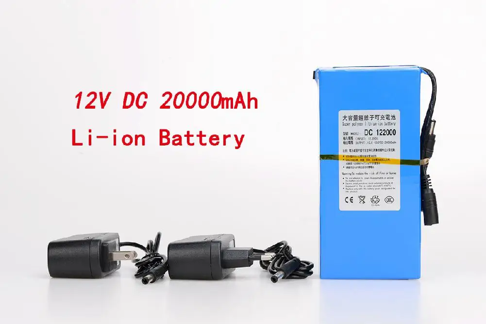

BEESCLOVER Li-ion Battery For wireless transmitter DC 12V 20000mAh Rechargeable Mini Portable Li-ion Battery for CCTV Camera r25