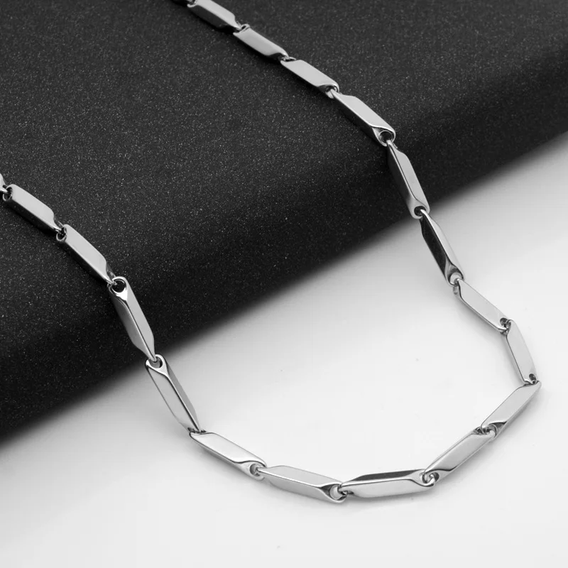 

1pc Men's Necklace 316L Stainless Steel 3mm Thick Handmade Square Chain 50/60/70/80cm Steel Color Male Jewelry Gifts for Men