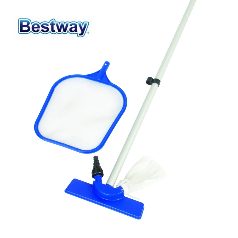 

58013 Bestway 2.03m Special Cleaning Set for Swimming Pool 80" Maintenance Kit:Clean Cast Skimmer+Al Broom Pole for Pool