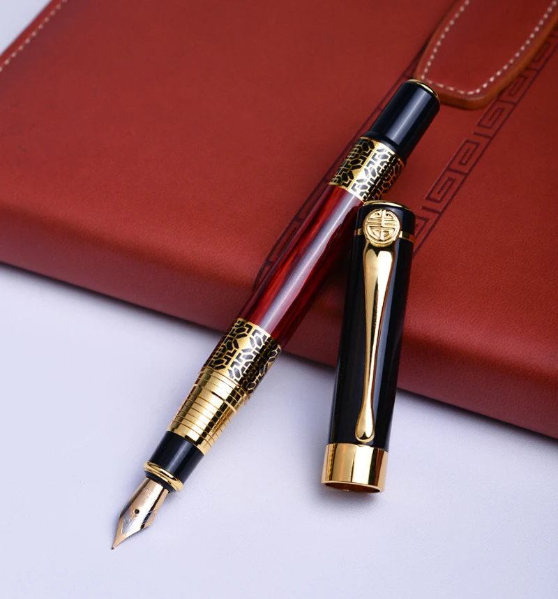 Новое поступление брендовая Красная деревянная металлическая авторучка для офисных работников, пишущая подарочная ручка в деловом стиле купить 2 ручки отправить подарок