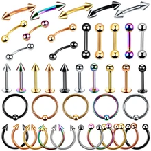 8pcs/lot Steel Ear Piercings Nose Ring Lip Ring Eyebrow Piercings Ear Helix Ring Captive Bead Rings Body Jewelry Piercings Lot