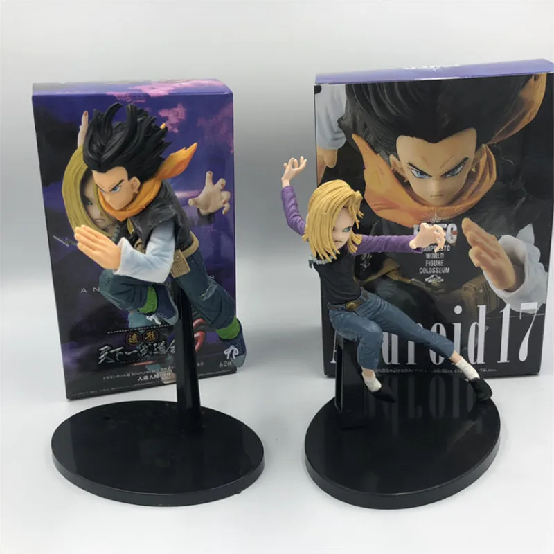 

New Dragon Ball Z Android 17 Android 18 Sprinting Ver. Action Figure DBZ Goku Fighter Lazuli PVC Collection Model 17cm