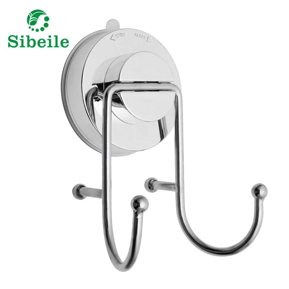 SBLE High Quality Removable Vacuum Suction Cup Swivel Double Wall Hook Bathroom Kitchen Holder
