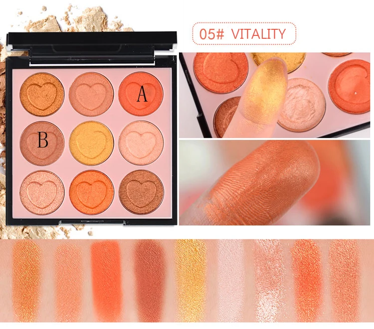HOLD LIVE 9 Color Eyeshadow Palette Shimmer Matte Glitter Eye Shadow Palette Pigment Diamond Eyeshadow Glitter Nude Eyes Makeup (14)