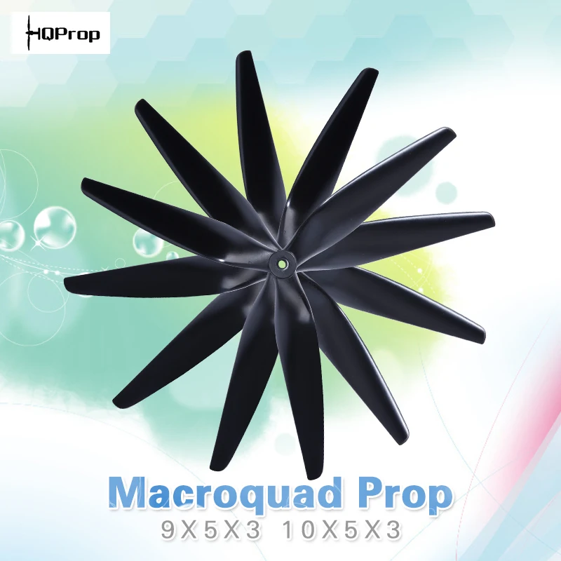 HQ Macroquad Prop 10X5X3/9X5X3 1050/9050 10 дюймов/9 дюймов 3 лезвия/tri-blade черный-углеродный усиленный нейлоновый пропеллер prop для FPV kit