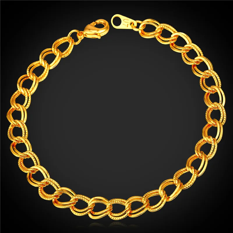 Hand Chain Bracelet Men's Jewelry Trendy Style Gift 2 Layer Chain