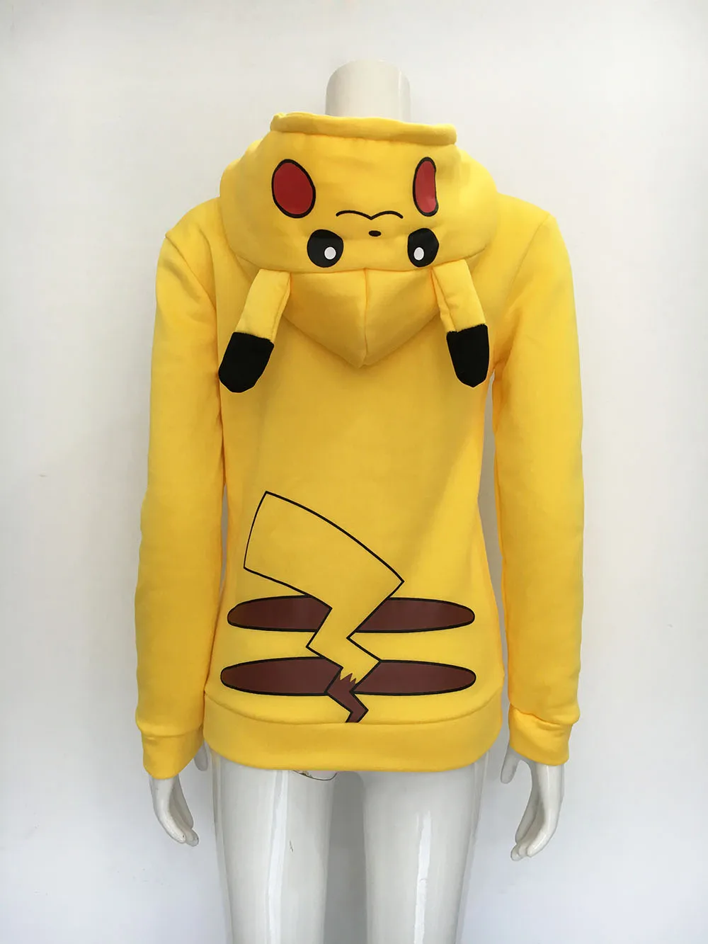 Толстовки с капюшоном Pokemon sudaderas mujer, костюм с принтом Pokemon Face Пикачу Тоторо, толстовка на молнии с капюшоном - Цвет: Цвет: желтый