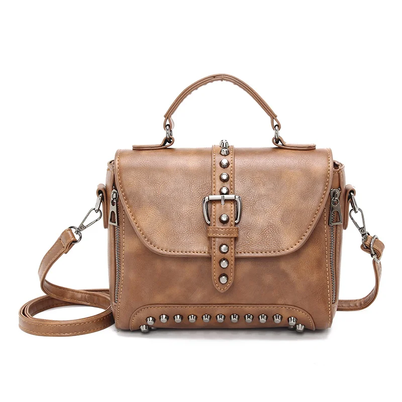 

Crossbody Bags For Women 2019 Shoulder Bags Female Vintage Leather Bags Women Handbags Famous Brand Rivet Small Ladies