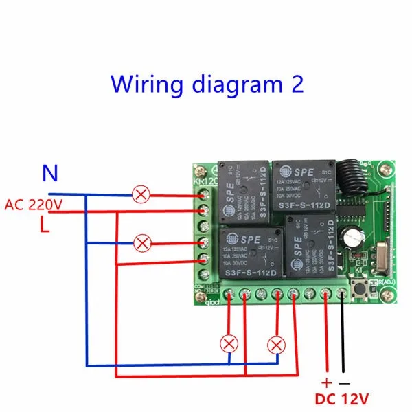 433 МГц Универсальный беспроводной пульт дистанционного управления 12 В 12 В 4 канала релейный модуль приемника и радиочастотный передатчик и 4-кнопочный пульт дистанционного управления