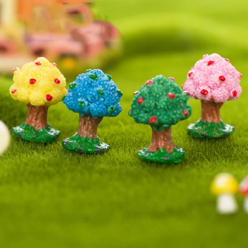 

ZOCDOU 4 Pieces Apple Tree Orchard America USA Model Small Statue Mini Figurine Crafts Ornament Miniatures DIY Garden Home Decor