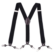 Новые модные эластичные регулируемые жаккардовые черную клетку 6 Клипов 3,5*120 см для взрослых Индивидуальные брюки ремень