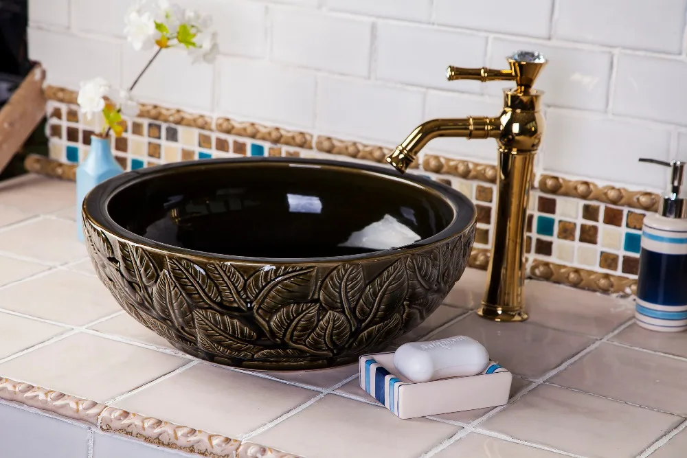 China Ceramic Art Basin Sink Counter Top Wash Basin Bathroom Sinks bathroom round washing basin bathroom sinks (6)