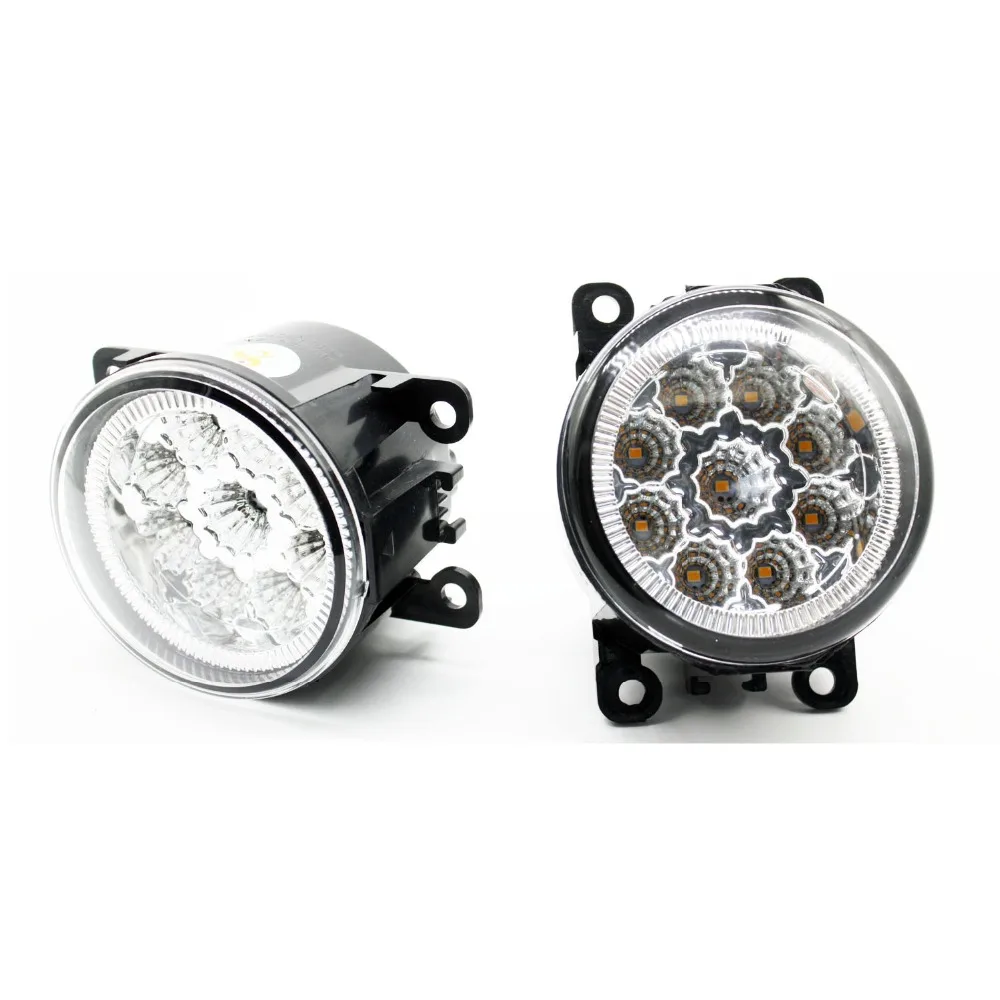 2pcs Car Styling Round Front Bumper LED Fog Lights DRL Daytime Running