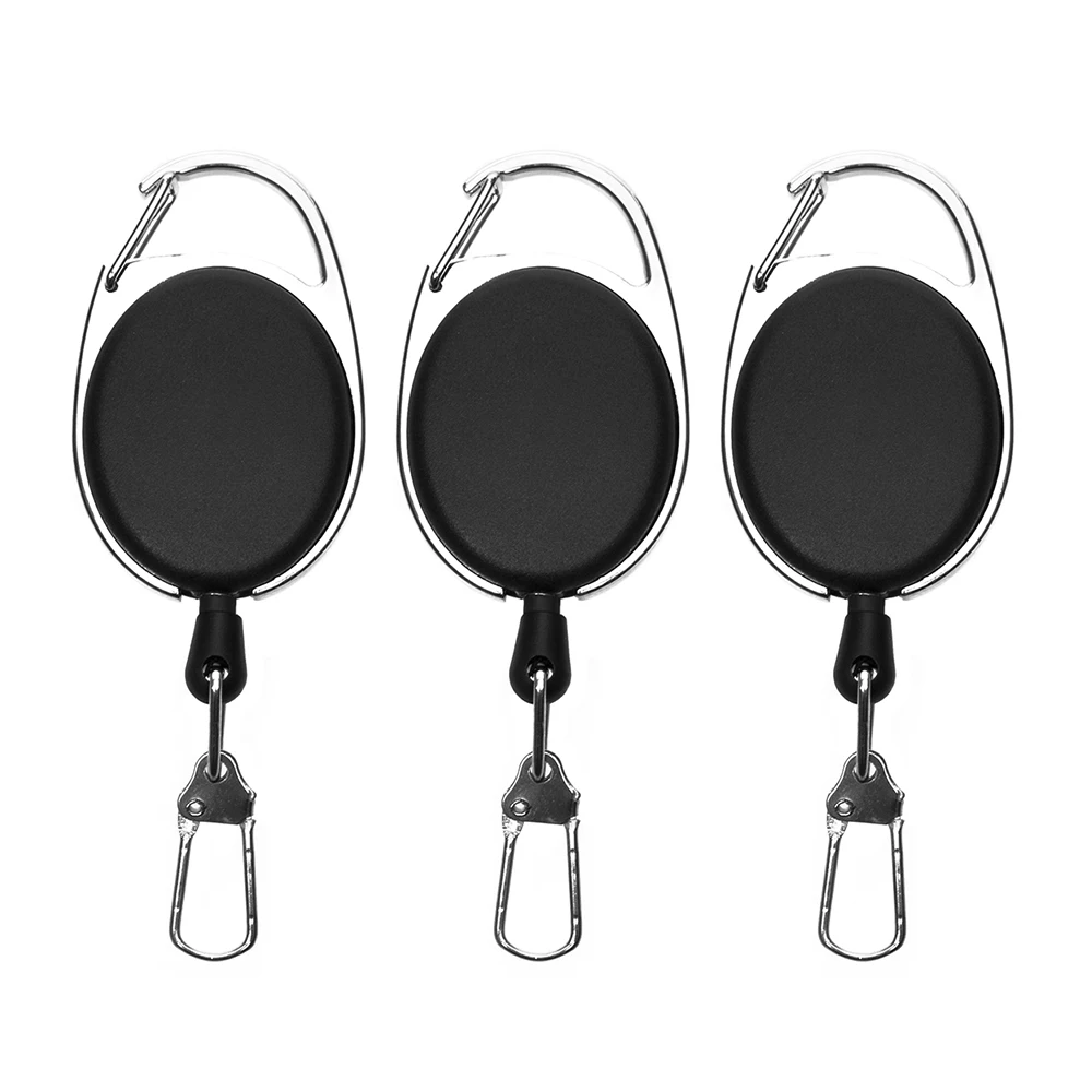 

3 pcs of Fly Fishing Tool Zinger Retractor Extractor Keeper Tether Retractable Reel Anglers Badge Holder Fishing Tackles