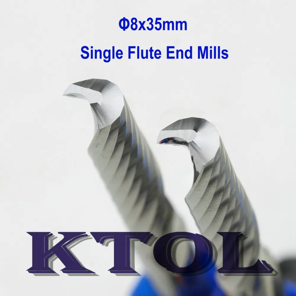8x35MM Single Flute Spiral Tungsten Carbide End Milling Cutter Wood