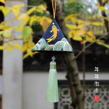 Китайский стиль вышитый Орех Саше автомобиль Висячие Саше ручной работы полыни древний стиль Саше